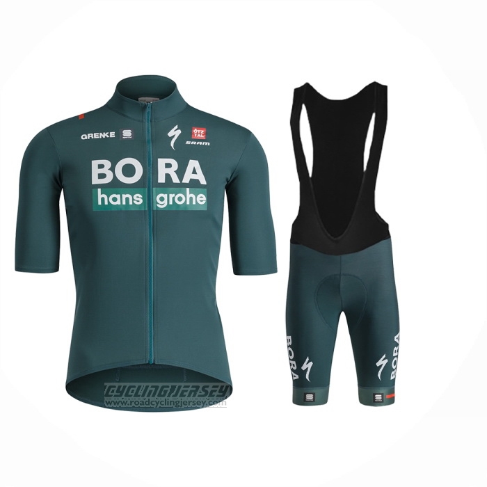2024 Cycling Jersey Bora-Hansgrone Green Short Sleeve And Bib Short